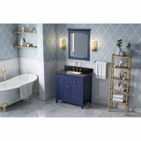 Chatham Traditional 36" Hale Blue Single Sink Vanity, Black Granite Top | VKITCHA36BLBGR