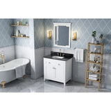 Chatham Traditional 36" White Single Sink Vanity, Black Granite Top | VKITCHA36WHBGR