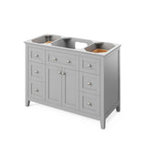 Chatham Traditional 48" Grey Single Vanity, Black Granite Top | VKITCHA48GRBGR