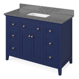 Chatham Traditional 48" Hale Blue Single Vanity, Boulder Cultured Marble Top | VKITCHA48BLBOR