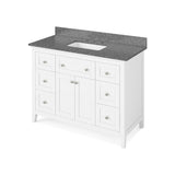 Chatham Traditional 48" White Single Vanity, Boulder Cultured Marble Top | VKITCHA48WHBOR