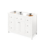 Chatham Traditional 48" White Single Vanity, Steel Grey Cultured Marble Top | VKITCHA48WHSGR