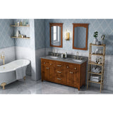 Chatham Traditional 60" Chocolate Double Sink Vanity, Boulder Cultured Marble Top | VKITCHA60CHBOR