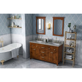 Chatham Traditional 60" Chocolate Double Sink Vanity, Steel Grey Cultured Marble Top | VKITCHA60CHSGR