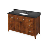 Chatham Traditional 60" Chocolate Vanity, Black Granite Top | VKITCHA60SCHBGR