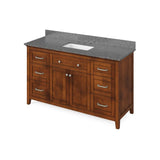 Chatham Traditional 60" Chocolate Vanity, Boulder Cultured Marble Top | VKITCHA60SCHBOR