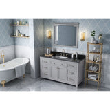 Chatham Traditional 60" Grey Vanity, Black Granite Top | VKITCHA60SGRBGR