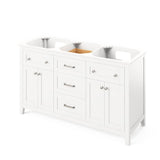 Chatham Traditional 60" White Double Sink Vanity, Steel Grey Cultured Marble Top | VKITCHA60WHSGR