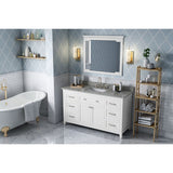 Chatham Traditional 60" White Vanity, Steel Grey Cultured Marble Top | VKITCHA60SWHSGR