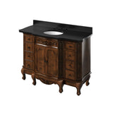 Clairemont Nutmeg Traditional 48" Oval Sink Vanity, Black Granite Top | VKITCLA48NUBGO