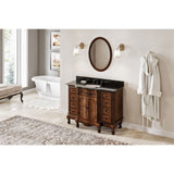 Clairemont Nutmeg Traditional 48" Oval Sink Vanity, Black Granite Top | VKITCLA48NUBGO