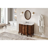 Clairemont Nutmeg Traditional 48" Oval Sink Vanity, White Carrara Marble Top| VKITCLA48NUWCO