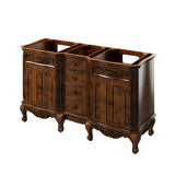 Clairemont Traditional 60" Nutmeg Double Bowl Vanity | VKITCLA60NUBGR