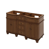 Compton Traditional Walnut 60" Double Oval Sink Vanity with Black Granite Top | VKITCOM60WABGO