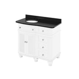 Compton Traditional White 48" Oval Sink Vanity with Black Granite Top | VKITCOM48WHBGO