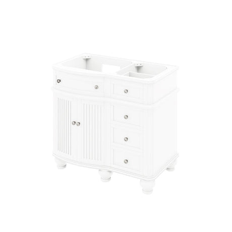 Compton Traditional White 48" Oval Sink Vanity with White Carrara Marble Top | VKITCOM48WHWCO