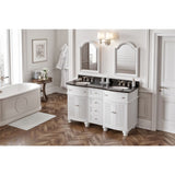 Compton Traditional White 60" Double Oval Sink Vanity with Black Top | VKITCOM60WHBGO