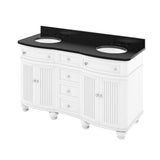 Compton Traditional White 60" Double Oval Sink Vanity with Black Top | VKITCOM60WHBGO