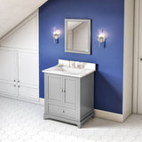 Jeffrey Alexander Addington Contemporary 30" Grey Single Undermount Sink Vanity w/ Quartz Top