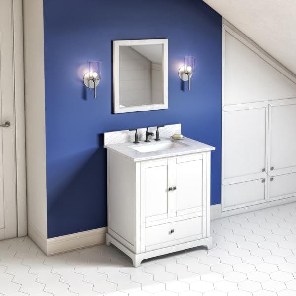 Jeffrey Alexander Addington Contemporary 30" White Single Sink Vanity