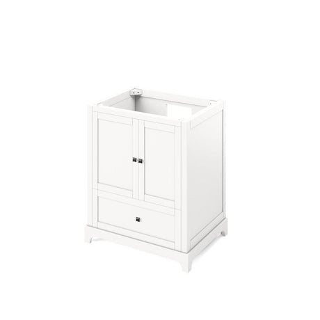 Jeffrey Alexander Addington Contemporary 30" White Single Undermount Sink Vanity w/ Quartz Top