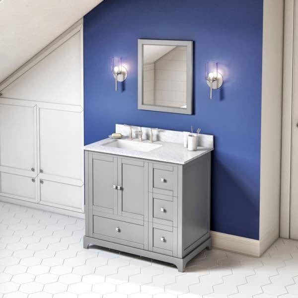 Jeffrey Alexander Addington Contemporary 36" Grey Single Sink Vanity