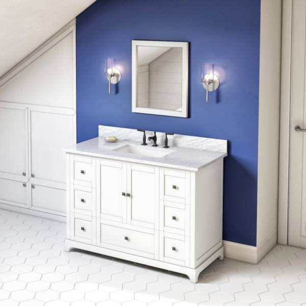 Jeffrey Alexander Addington Contemporary 48" White Single Sink Vanity