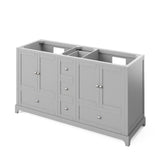 Jeffrey Alexander Addington Contemporary 60" Gray Double Undermount Sink Vanity w/ Quartz Top