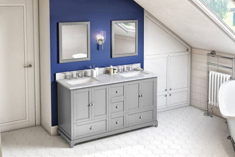 Jeffrey Alexander Addington Contemporary 60" Grey Double Sink Vanity