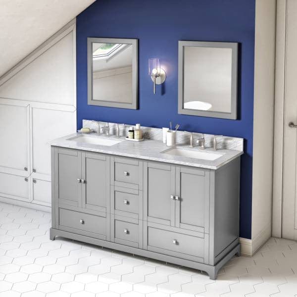 Jeffrey Alexander Addington Contemporary 60" Grey Double Sink Vanity