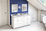 Jeffrey Alexander Addington Contemporary 60" White Double Sink Vanity