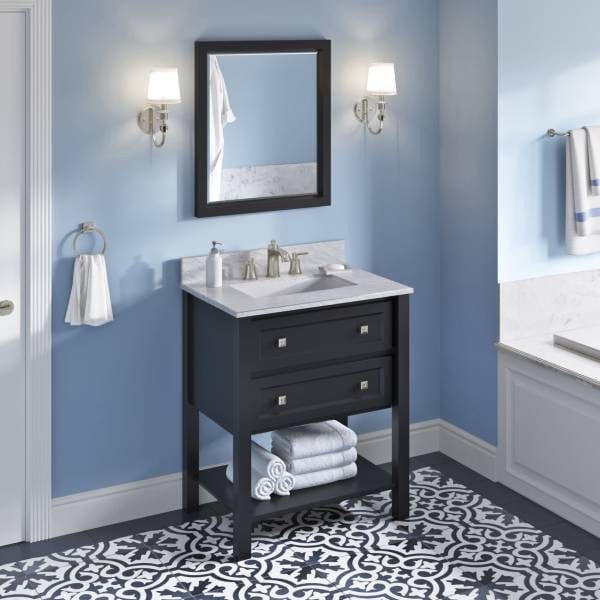 Jeffrey Alexander Adler Transitional 30" Black Single Sink Vanity