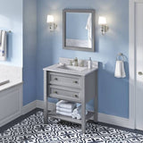 Jeffrey Alexander Adler Transitional 30" Grey Single Sink Vanity