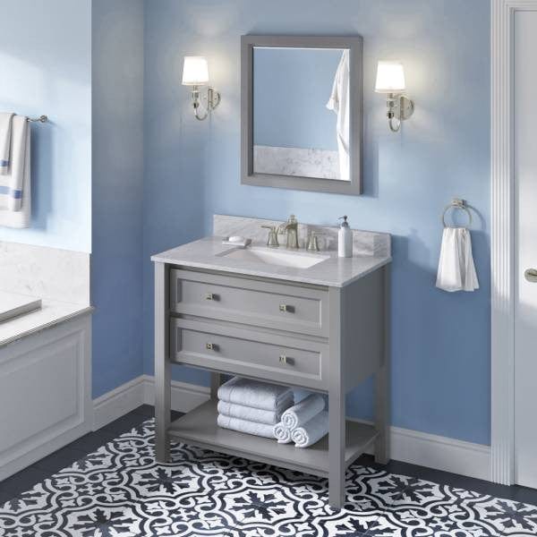 Jeffrey Alexander Adler Transitional 36" Grey Single Sink Vanity