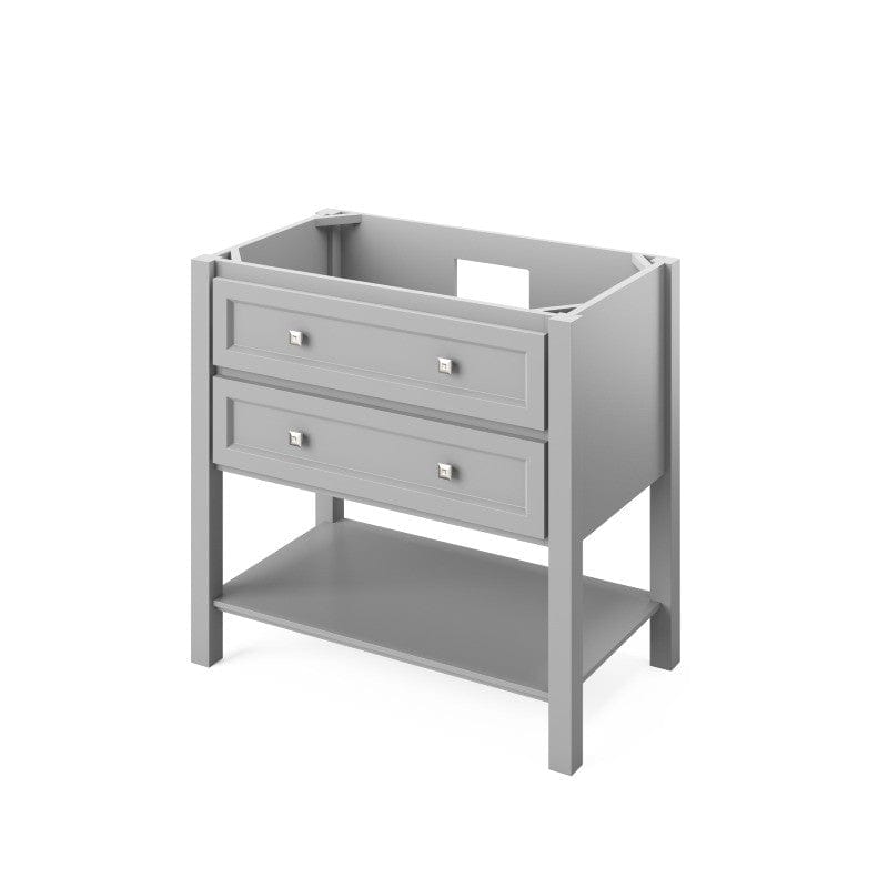 Jeffrey Alexander Adler Transitional 36" Grey Single Undermount Sink Vanity w/ Quartz Top