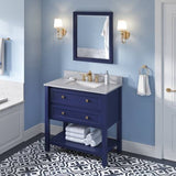 Jeffrey Alexander Adler Transitional 36" Hale Blue Single Sink Vanity