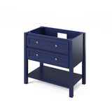 Jeffrey Alexander Adler Transitional 36" Hale Blue Single Undermount Sink Vanity w/ Quartz Top