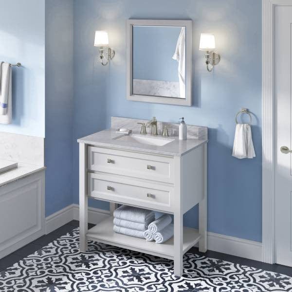 Jeffrey Alexander Adler Transitional 36" White Single Sink Vanity