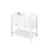 Jeffrey Alexander Adler Transitional 36" White Single Undermount Sink Vanity w/ Quartz Top