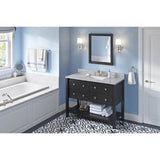 Jeffrey Alexander Adler Transitional 48" Black Single Undermount Sink Vanity w/ Marble Top