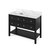 Jeffrey Alexander Adler Transitional 48" Black Single Undermount Sink Vanity w/ Quartz Top