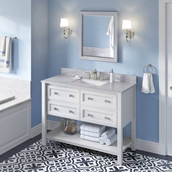 Jeffrey Alexander Adler Transitional 48" White Single Sink Vanity