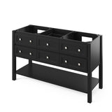 Jeffrey Alexander Adler Transitional 60" Black Double Undermount Sink Vanity w/ Marble Top