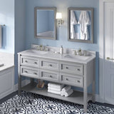 Jeffrey Alexander Adler Transitional 60" Grey Double Sink Vanity