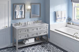 Jeffrey Alexander Adler Transitional 60" Grey Double Sink Vanity