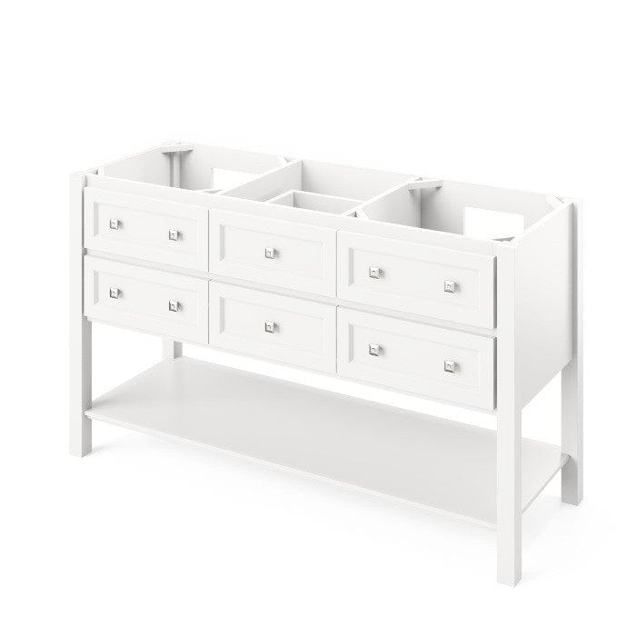 Jeffrey Alexander Adler Transitional 60" White Double Sink Vanity