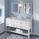 Jeffrey Alexander Adler Transitional 60" White Double Sink Vanity