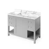 Jeffrey Alexander Astoria 48" Grey Single Undermount Sink Vanity w/ Quartz Top