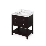 Jeffrey Alexander Astoria Transitional 30" Espresso Single Undermount Sink Vanity w/ Quartz Top