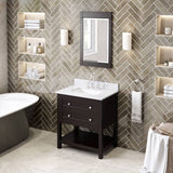 Jeffrey Alexander Astoria Transitional 30" Espresso Single Underount Sink Vanity w/ Marble Top